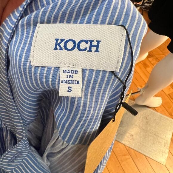 KOCH Fern Blue Striped Oversized Tunic Top Size Small - Picture 5 of 5